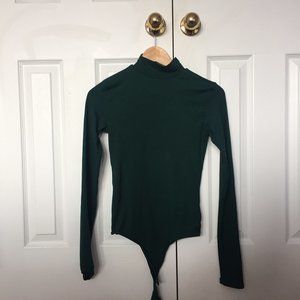 Forest green mock neck bodysuit